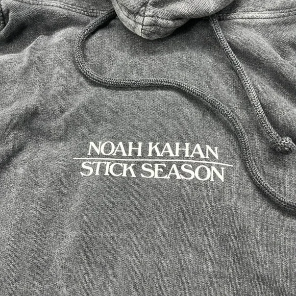 Noah Kahan Stick Season Hoodie Charcoal Grey Mineral Wash Size Large Concert - Picture 3 of 8